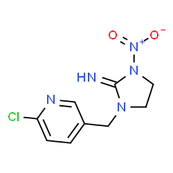 ChemSpider 2D Image | 1-((6-Chloro-3-pyridinyl)methyl)-N-nitro-imidazolidinimine | C9H10ClN5O2