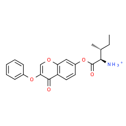 ChemSpider 2D Image | (2R,3R)-3-Methyl-1-oxo-1-[(4-oxo-3-phenoxy-4H-chromen-7-yl)oxy]-2-pentanaminium | C21H22NO5