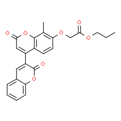 ChemSpider 2D Image | Propyl [(8'-methyl-2,2'-dioxo-2H,2'H-3,4'-bichromen-7'-yl)oxy]acetate | C24H20O7
