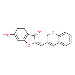 ChemSpider 2D Image | (2E)-2-(2H-Chromen-3-ylmethylene)-6-hydroxy-1-benzofuran-3(2H)-one | C18H12O4