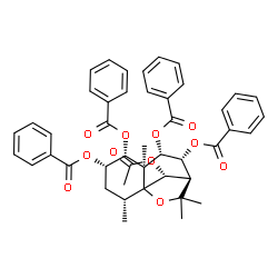 ChemSpider 2D Image | (2R,4S,5R,6S,7S,8R,9R,12R)-12-Acetoxy-2,6,10,10-tetramethyl-11-oxatricyclo[7.2.1.0~1,6~]dodecane-4,5,7,8-tetrayl tetrabenzoate | C45H44O11