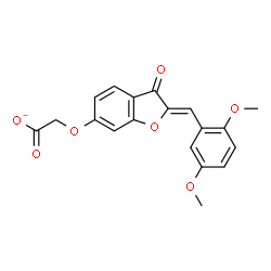 ChemSpider 2D Image | {[(2Z)-2-(2,5-Dimethoxybenzylidene)-3-oxo-2,3-dihydro-1-benzofuran-6-yl]oxy}acetate | C19H15O7