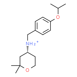 ChemSpider 2D Image | (4R)-N-(4-Isopropoxybenzyl)-2,2-dimethyltetrahydro-2H-pyran-4-aminium | C17H28NO2