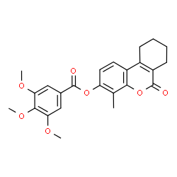 ChemSpider 2D Image | 4-Methyl-6-oxo-7,8,9,10-tetrahydro-6H-benzo[c]chromen-3-yl 3,4,5-trimethoxybenzoate | C24H24O7