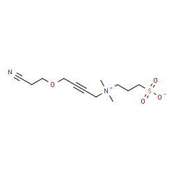 ChemSpider 2D Image | 3-{[4-(2-Cyanoethoxy)-2-butyn-1-yl](dimethyl)ammonio}-1-propanesulfonate | C12H20N2O4S