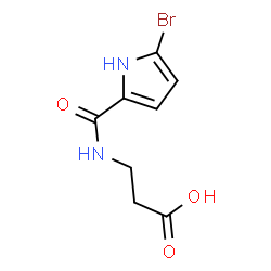 ChemSpider 2D Image | N-[(5-Bromo-1H-pyrrol-2-yl)carbonyl]-beta-alanine | C8H9BrN2O3