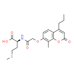 ChemSpider 2D Image | N-{[(8-Methyl-2-oxo-4-propyl-2H-chromen-7-yl)oxy]acetyl}-L-methionine | C20H25NO6S