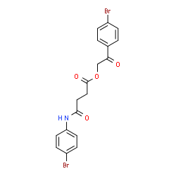 ChemSpider 2D Image | 2-(4-Bromophenyl)-2-oxoethyl 4-[(4-bromophenyl)amino]-4-oxobutanoate | C18H15Br2NO4