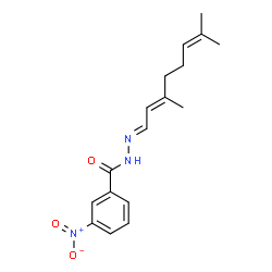 ChemSpider 2D Image | N'-[(1E,2E)-3,7-Dimethyl-2,6-octadien-1-ylidene]-3-nitrobenzohydrazide | C17H21N3O3