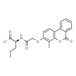 ChemSpider 2D Image | (2S)-2-({[(4-Methyl-6-oxo-6H-benzo[c]chromen-3-yl)oxy]acetyl}amino)pentanoate | C21H20NO6