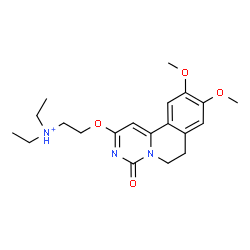 ChemSpider 2D Image | 2-[(9,10-Dimethoxy-4-oxo-6,7-dihydro-4H-pyrimido[6,1-a]isoquinolin-2-yl)oxy]-N,N-diethylethanaminium | C20H28N3O4