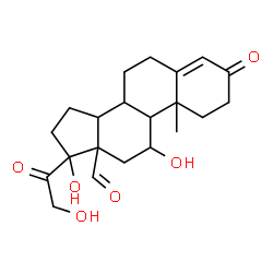 ChemSpider 2D Image | 11,17,21-Trihydroxy-3,20-dioxopregn-4-en-18-al | C21H28O6