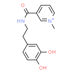 ChemSpider 2D Image | 3-{[2-(3,4-Dihydroxyphenyl)ethyl]carbamoyl}-1-methylpyridinium | C15H17N2O3