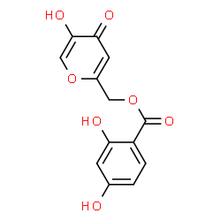 ChemSpider 2D Image | (5-Hydroxy-4-oxo-4H-pyran-2-yl)methyl 2,4-dihydroxybenzoate | C13H10O7