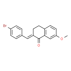 ChemSpider 2D Image | (2E)-2-(4-Bromobenzylidene)-7-methoxy-3,4-dihydro-1(2H)-naphthalenone | C18H15BrO2