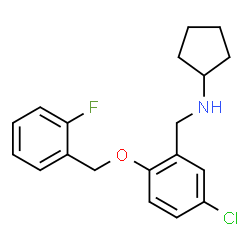 ChemSpider 2D Image | N-{5-Chloro-2-[(2-fluorobenzyl)oxy]benzyl}cyclopentanamine | C19H21ClFNO
