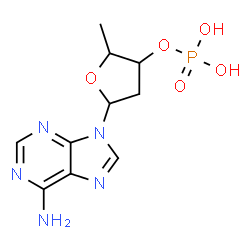 ChemSpider 2D Image | 9-(2,5-Dideoxy-3-O-phosphonopentofuranosyl)-9H-purin-6-amine | C10H14N5O5P