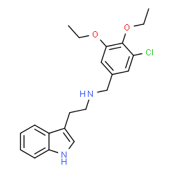 ChemSpider 2D Image | N-(3-Chloro-4,5-diethoxybenzyl)-2-(1H-indol-3-yl)ethanamine | C21H25ClN2O2
