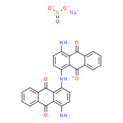 ChemSpider 2D Image | Sodium hydrogen sulfite 1,1'-iminobis(4-amino-9,10-anthraquinone) (1:1:1) | C28H18N3NaO7S