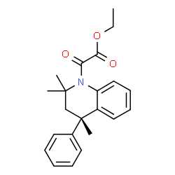 ChemSpider 2D Image | Ethyl oxo[(4S)-2,2,4-trimethyl-4-phenyl-3,4-dihydro-1(2H)-quinolinyl]acetate | C22H25NO3
