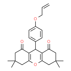 ChemSpider 2D Image | 9-[4-(Allyloxy)phenyl]-3,3,6,6-tetramethyl-3,4,5,6,7,9-hexahydro-1H-xanthene-1,8(2H)-dione | C26H30O4