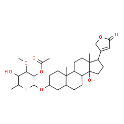 ChemSpider 2D Image | 3-[(2-O-Acetyl-6-deoxy-3-O-methylhexopyranosyl)oxy]-14-hydroxycard-20(22)-enolide | C32H48O9
