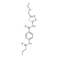 ChemSpider 2D Image | 4-(Butyrylamino)-N-[5-(ethoxymethyl)-1,3,4-thiadiazol-2-yl]benzamide | C16H20N4O3S
