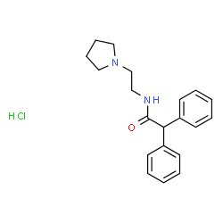 ChemSpider 2D Image | 2,2-Diphenyl-N-[2-(1-pyrrolidinyl)ethyl]acetamide hydrochloride (1:1) | C20H25ClN2O