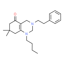 ChemSpider 2D Image | 1-Butyl-7,7-dimethyl-3-(2-phenylethyl)-2,3,4,6,7,8-hexahydro-5(1H)-quinazolinone | C22H32N2O