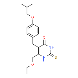 ChemSpider 2D Image | 6-(Ethoxymethyl)-5-(4-isobutoxybenzyl)-2-sulfanylpyrimidin-4-ol | C18H24N2O3S