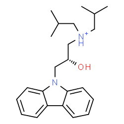 ChemSpider 2D Image | (2R)-3-(9H-Carbazol-9-yl)-2-hydroxy-N,N-diisobutyl-1-propanaminium | C23H33N2O