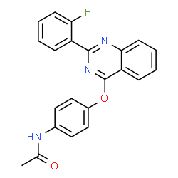 ChemSpider 2D Image | N-(4-{[2-(2-Fluorophenyl)-4-quinazolinyl]oxy}phenyl)acetamide | C22H16FN3O2