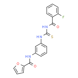 ChemSpider 2D Image | N-(3-{[(2-Fluorobenzoyl)carbamothioyl]amino}phenyl)-2-furamide | C19H14FN3O3S