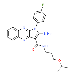 ChemSpider 2D Image | 2-Amino-1-(4-fluorophenyl)-N-(3-isopropoxypropyl)-1H-pyrrolo[2,3-b]quinoxaline-3-carboxamide | C23H24FN5O2