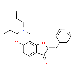 ChemSpider 2D Image | (2Z)-7-[(Dipropylamino)methyl]-6-hydroxy-2-(4-pyridinylmethylene)-1-benzofuran-3(2H)-one | C21H24N2O3