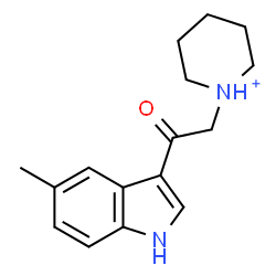 ChemSpider 2D Image | 1-[2-(5-Methyl-1H-indol-3-yl)-2-oxoethyl]piperidinium | C16H21N2O