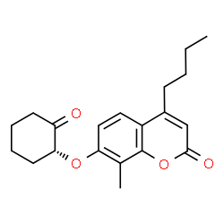 ChemSpider 2D Image | 4-Butyl-8-methyl-7-{[(1R)-2-oxocyclohexyl]oxy}-2H-chromen-2-one | C20H24O4
