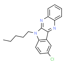 ChemSpider 2D Image | 9-Chloro-6-pentyl-6H-indolo[2,3-b]quinoxaline | C19H18ClN3