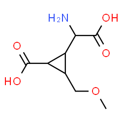 ChemSpider 2D Image | 2-[Amino(carboxy)methyl]-3-(methoxymethyl)cyclopropanecarboxylic acid | C8H13NO5