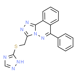 ChemSpider 2D Image | 1,2,4-triazolo[3,4-a]phthalazine, 6-phenyl-3-[(4H-1,2,4-triazol-3-ylthio)methyl]- | C18H13N7S