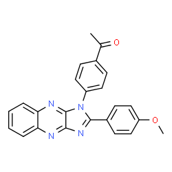 ChemSpider 2D Image | 1-{4-[2-(4-Methoxyphenyl)-1H-imidazo[4,5-b]quinoxalin-1-yl]phenyl}ethanone | C24H18N4O2