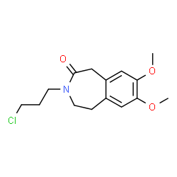 ChemSpider 2D Image | 3-(3-Chloropropyl)-7,8-dimethoxy-4,5-dihydro-1H-benzo[d]azepin-2(3H)-one | C15H20ClNO3