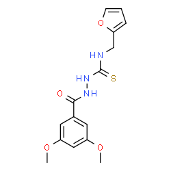 ChemSpider 2D Image | 2-(3,5-Dimethoxybenzoyl)-N-(2-furylmethyl)hydrazinecarbothioamide | C15H17N3O4S