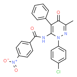 ChemSpider 2D Image | N-[2-(4-Chlorophenyl)-6-methyl-5-oxo-4-phenyl-2,5-dihydro-3-pyridazinyl]-4-nitrobenzamide | C24H17ClN4O4