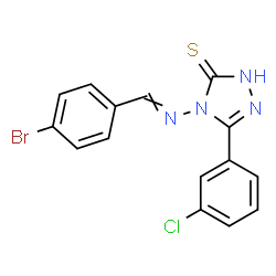 ChemSpider 2D Image | 4-[(4-Bromobenzylidene)amino]-5-(3-chlorophenyl)-2,4-dihydro-3H-1,2,4-triazole-3-thione | C15H10BrClN4S