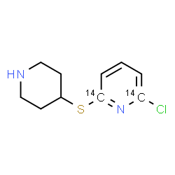 ChemSpider 2D Image | 2-Chloro-6-(4-piperidinylsulfanyl)(2,6-~14~C_2_)pyridine | C814C2H13ClN2S