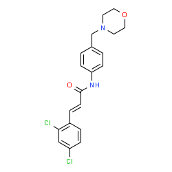 ChemSpider 2D Image | (2E)-3-(2,4-Dichlorophenyl)-N-[4-(4-morpholinylmethyl)phenyl]acrylamide | C20H20Cl2N2O2