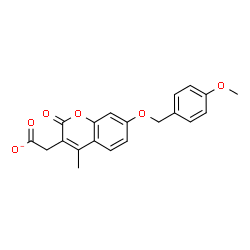 ChemSpider 2D Image | {7-[(4-Methoxybenzyl)oxy]-4-methyl-2-oxo-2H-chromen-3-yl}acetate | C20H17O6