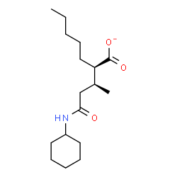 ChemSpider 2D Image | (2R)-2-[(2S)-4-(Cyclohexylamino)-4-oxo-2-butanyl]heptanoate | C17H30NO3