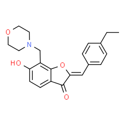 ChemSpider 2D Image | (2Z)-2-(4-Ethylbenzylidene)-6-hydroxy-7-(4-morpholinylmethyl)-1-benzofuran-3(2H)-one | C22H23NO4
